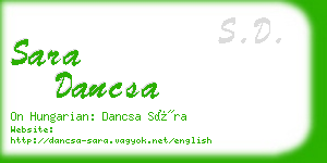 sara dancsa business card